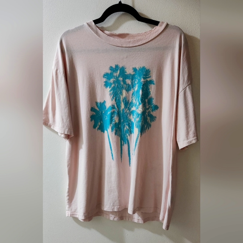 Free People Vintage X Pink Tee Oversize Size S
